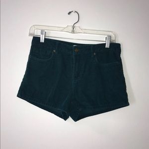 Dark Green Corduroy Shorts